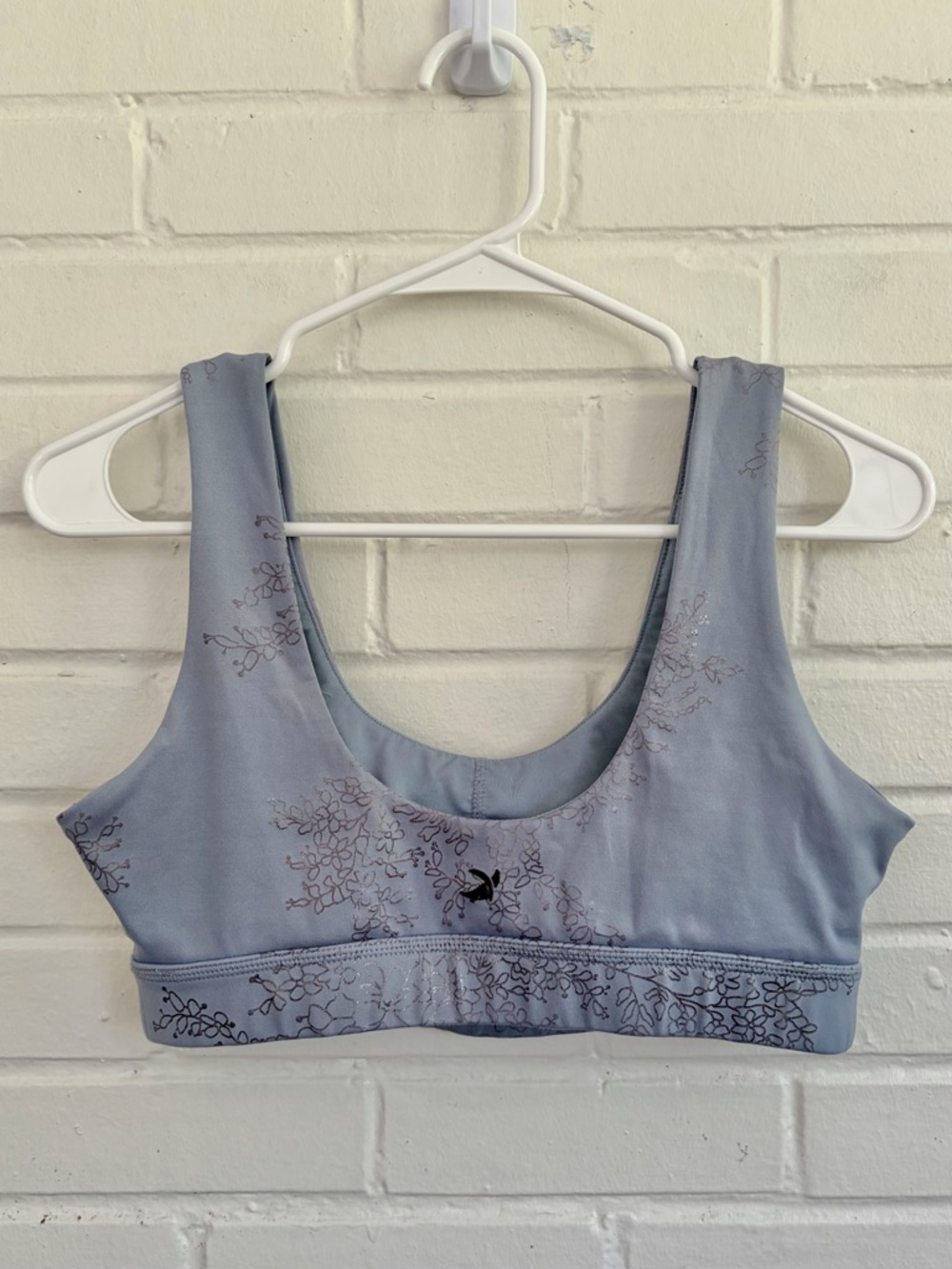 Glyder Splendid Yoga French Blue Silver Lace Floral Bra (M) & Leggings (S) SET - Picture 6 of 12